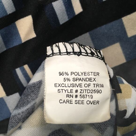 NY Collection Maxi‎ Dress Sleeveless Beaded V-Neck Geometric Mixed Print - Picture 8 of 12